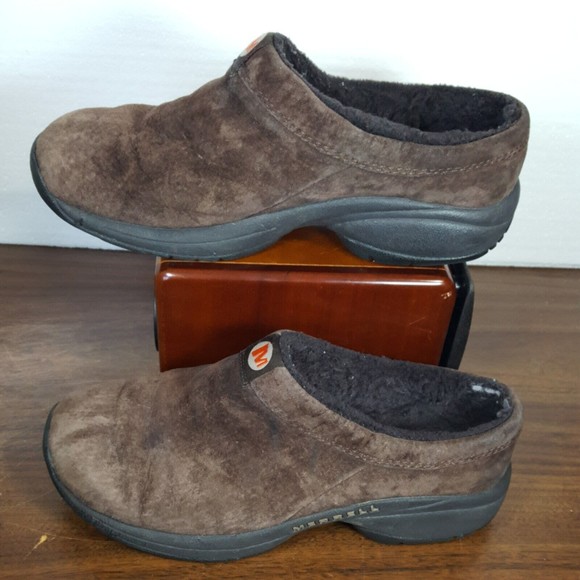 Merrell Primo Chill Chocolate Suede Slides Clogs J63258 Womens Sz 7 - Picture 2 of 8